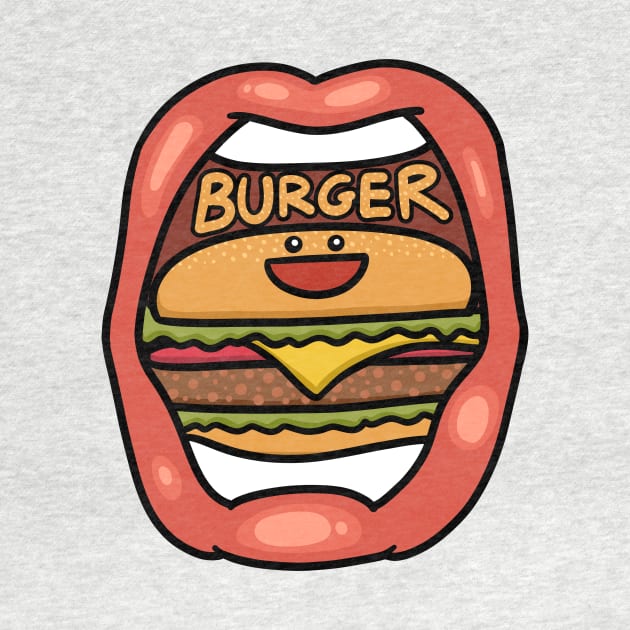 Fast Food Lover, Burger in your mouth by bubboboon